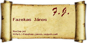 Fazekas János névjegykártya