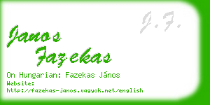 janos fazekas business card